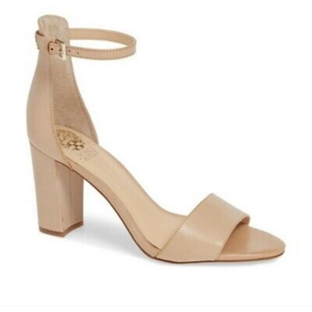 Vince Camuto Nude block heel, size 9, worn once